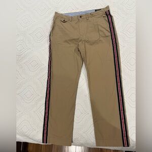 Polo Ralph Lauren Tan Chinos with Striped Sides